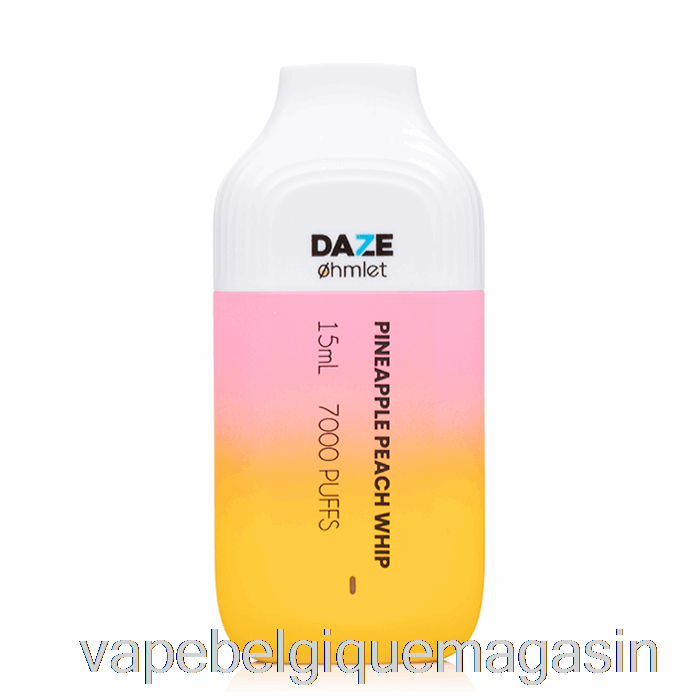 Vape Juice 7 Daze Ohmlet 7000 0% Zéro Nicotine Fouet Jetable Ananas Pêche
